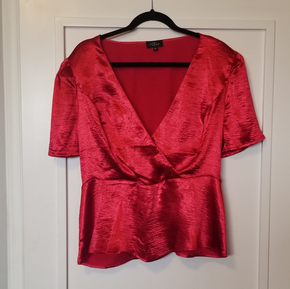 Red peplum blouse